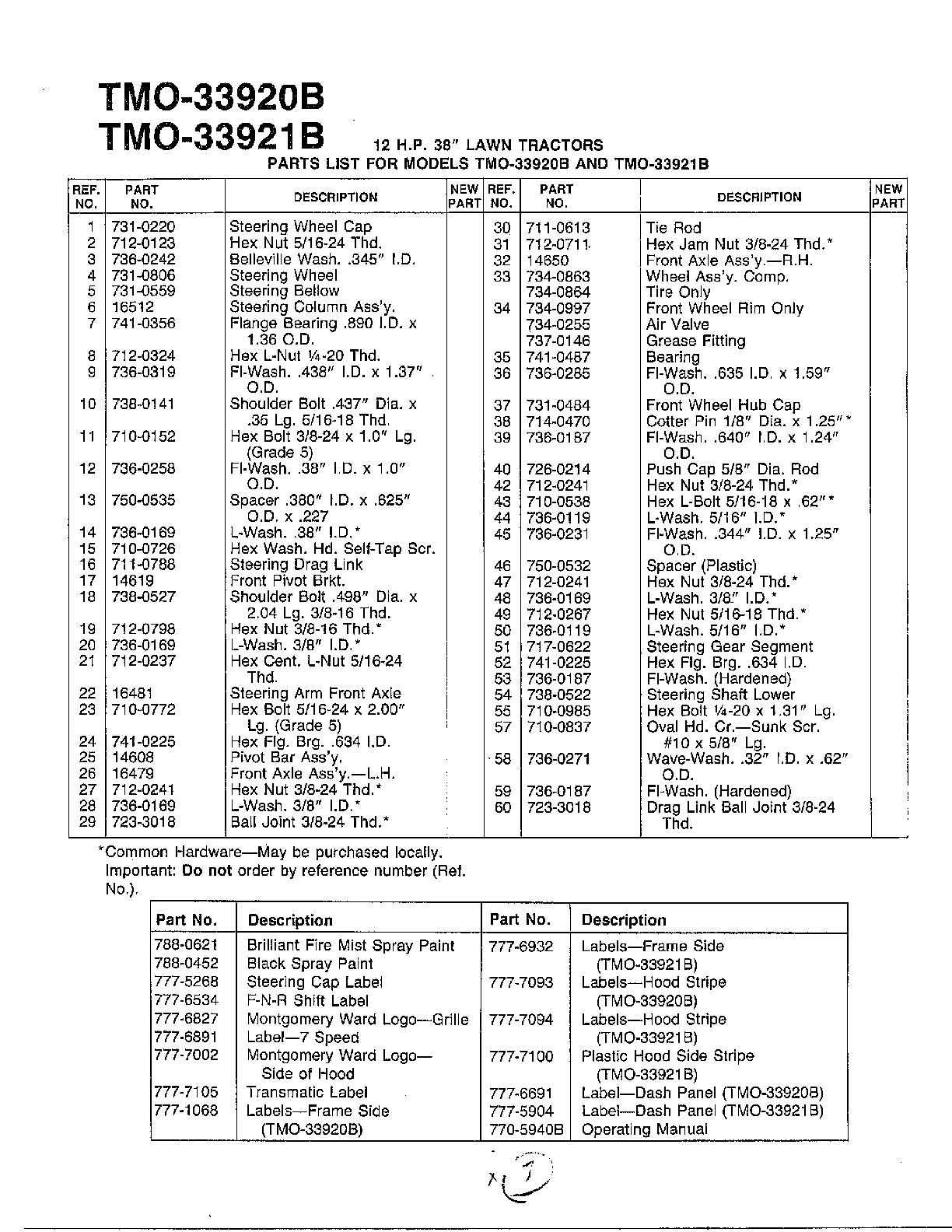 12 hp/38" lawn tractor page 2