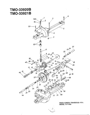 Single speed transaxle rh