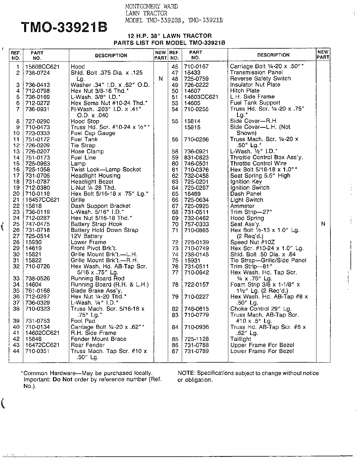 12 hp 38" lawn tractor page 2