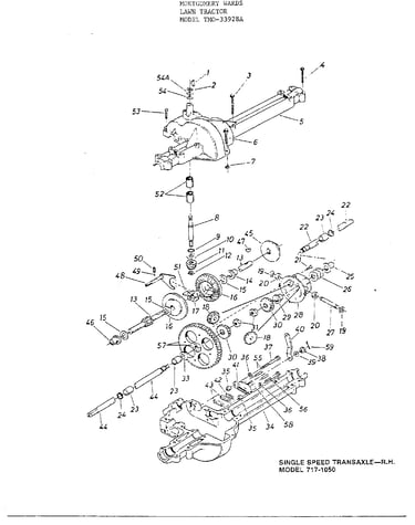 Single speed transaxle right hand