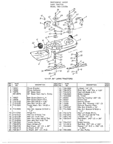 12hp 38" lawn tractors