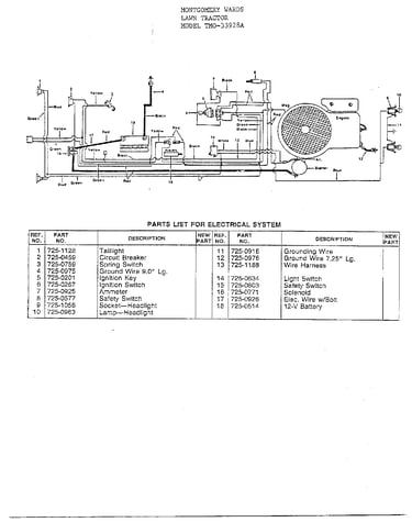 Electrical system/lawn tractor