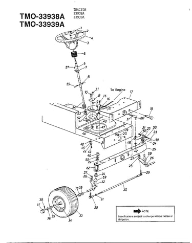 42" lawn tractors/wheel chart