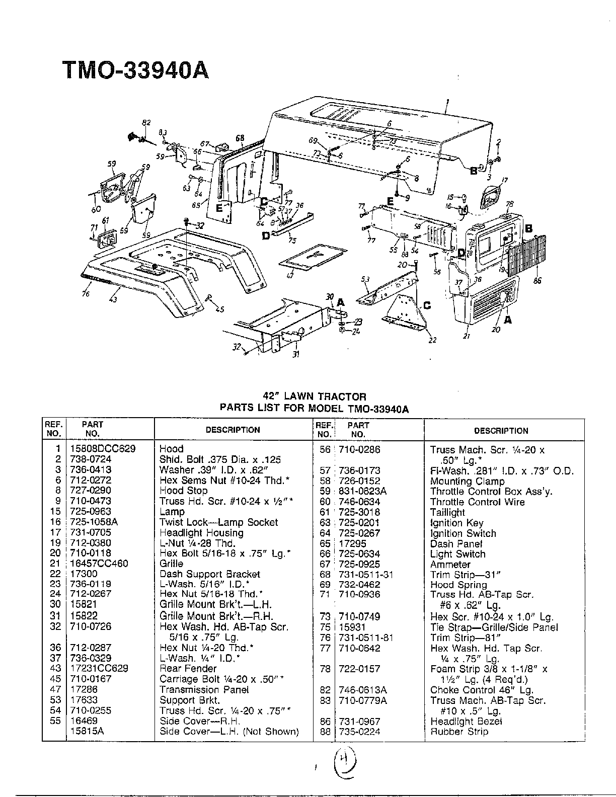 42" lawn tractor