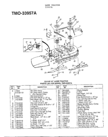 12.5 42" lawn tractor