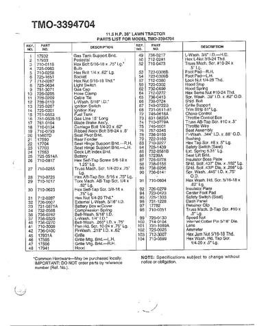 11.5 hp 38" lawn tractor page 2