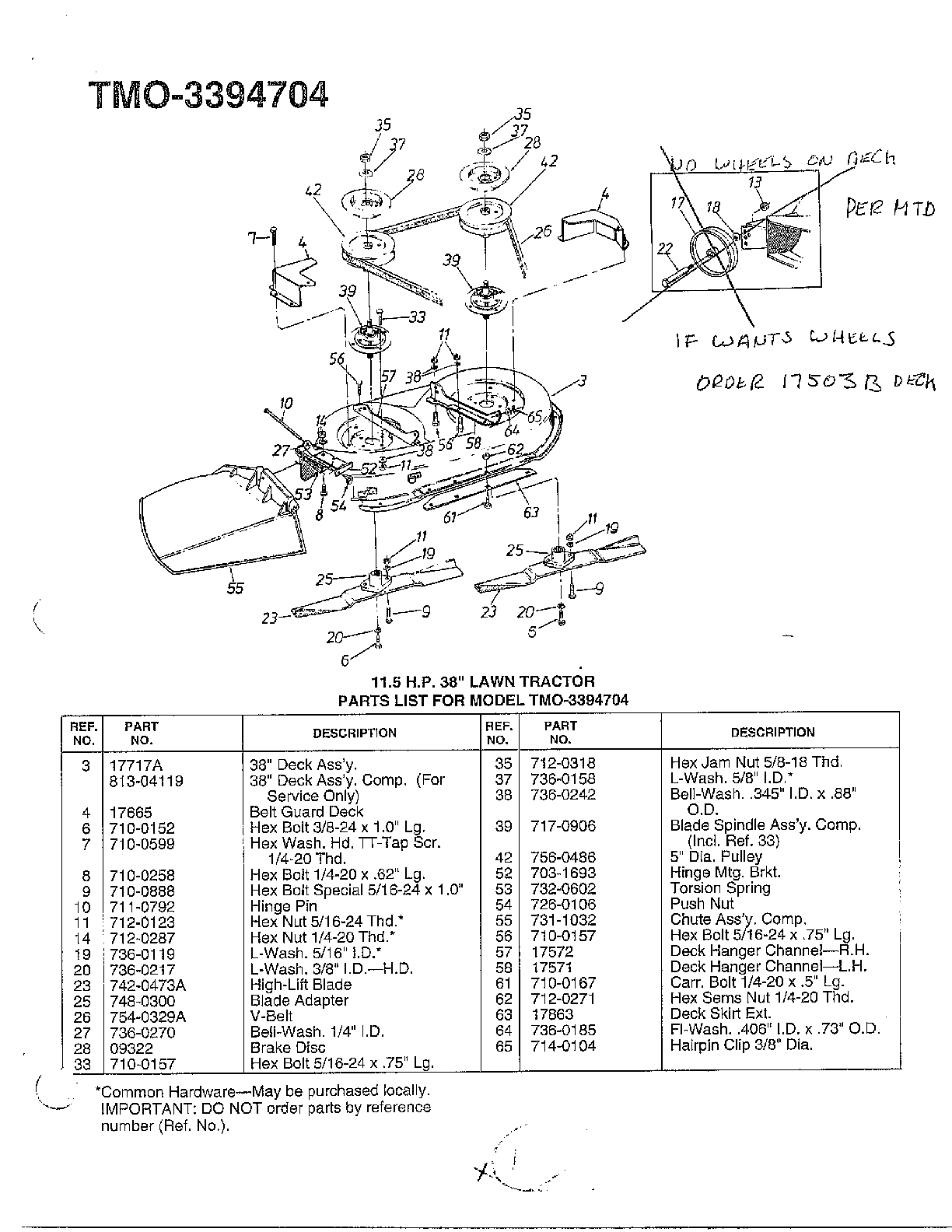 11.5 hp 38" lawn tractor page 2