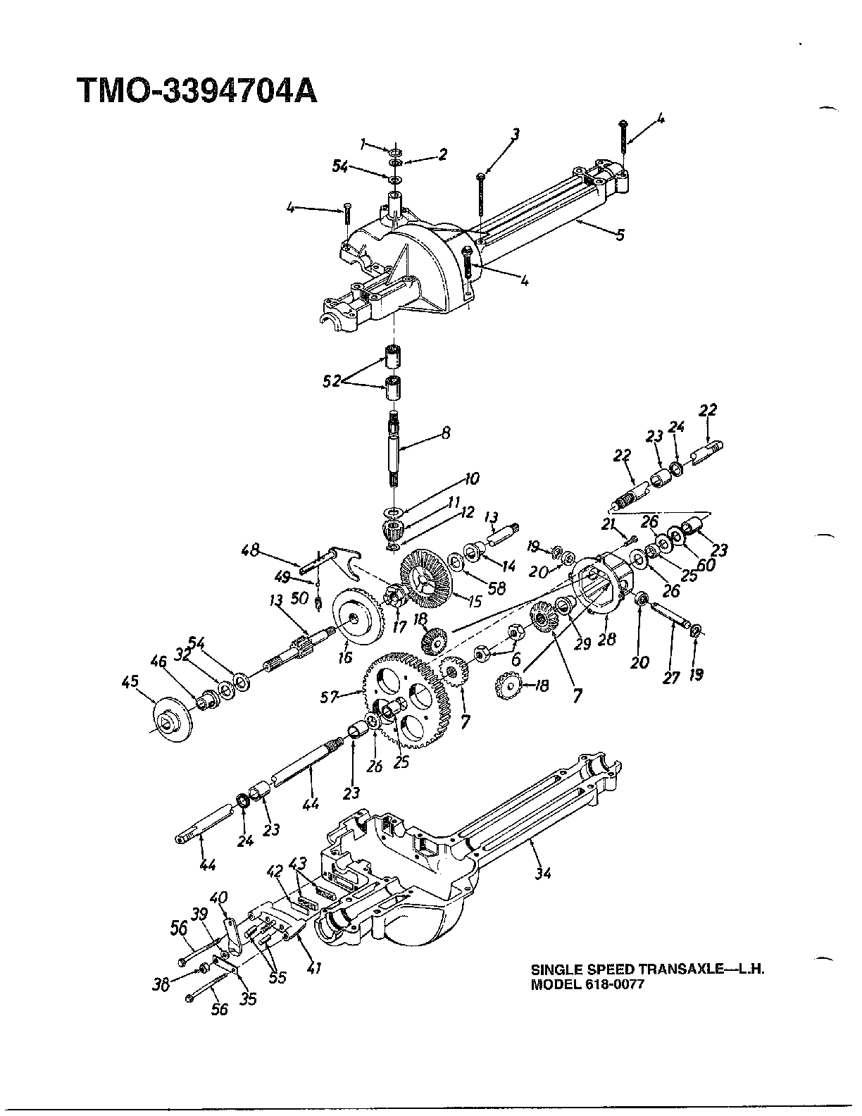 SINGLE SPEED TRANSAXLE