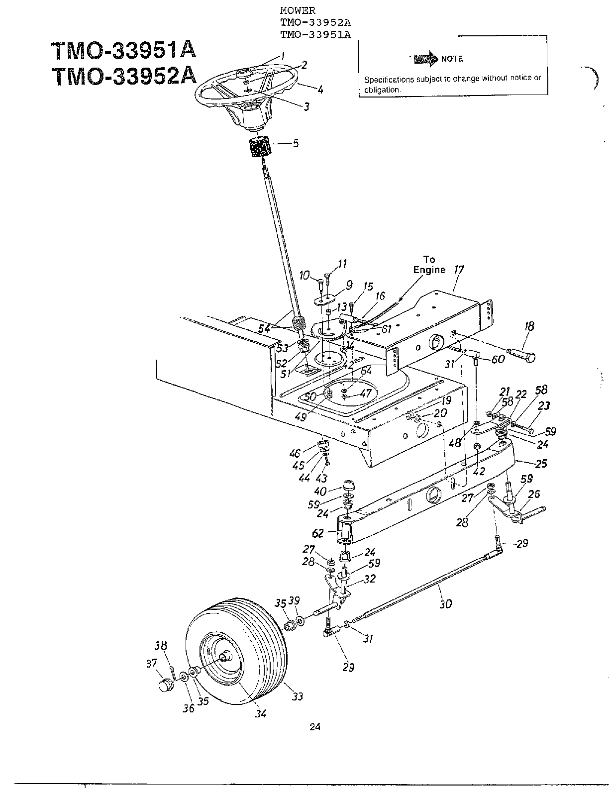 42" lawn tractor/optional equip.
