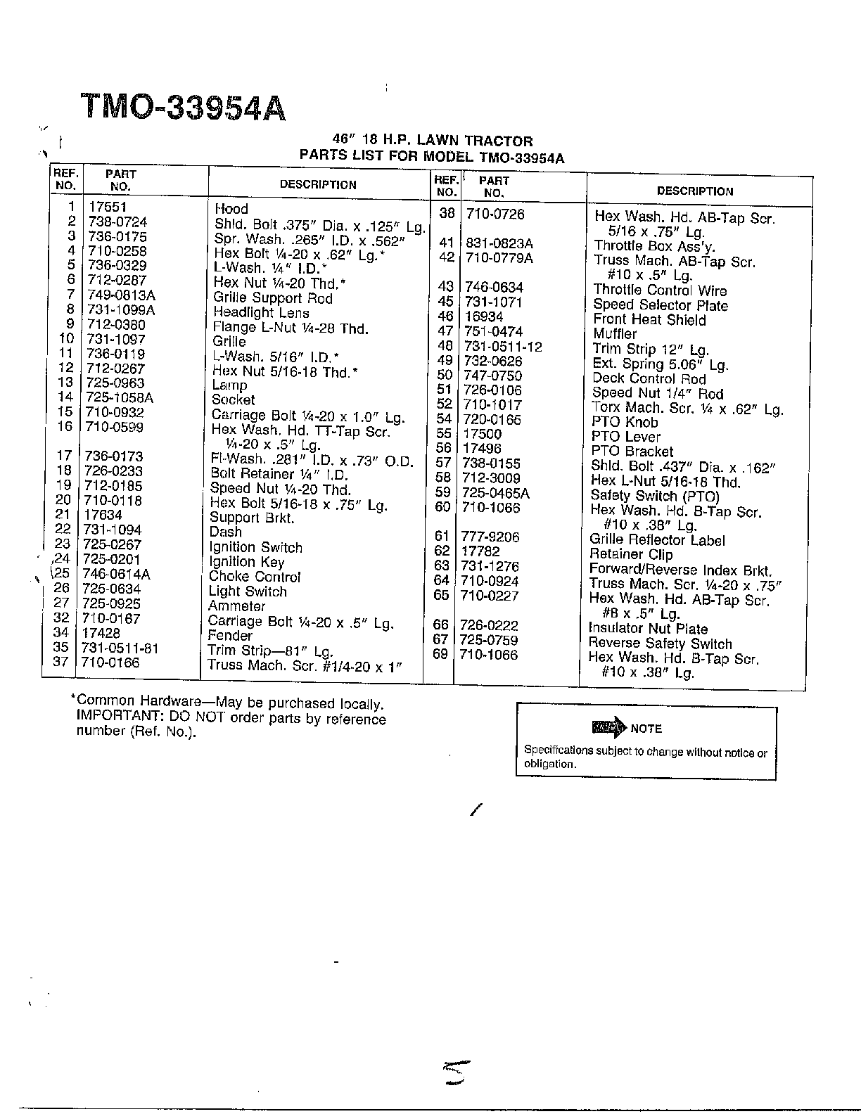 46" 18hp lawn tractor page 3