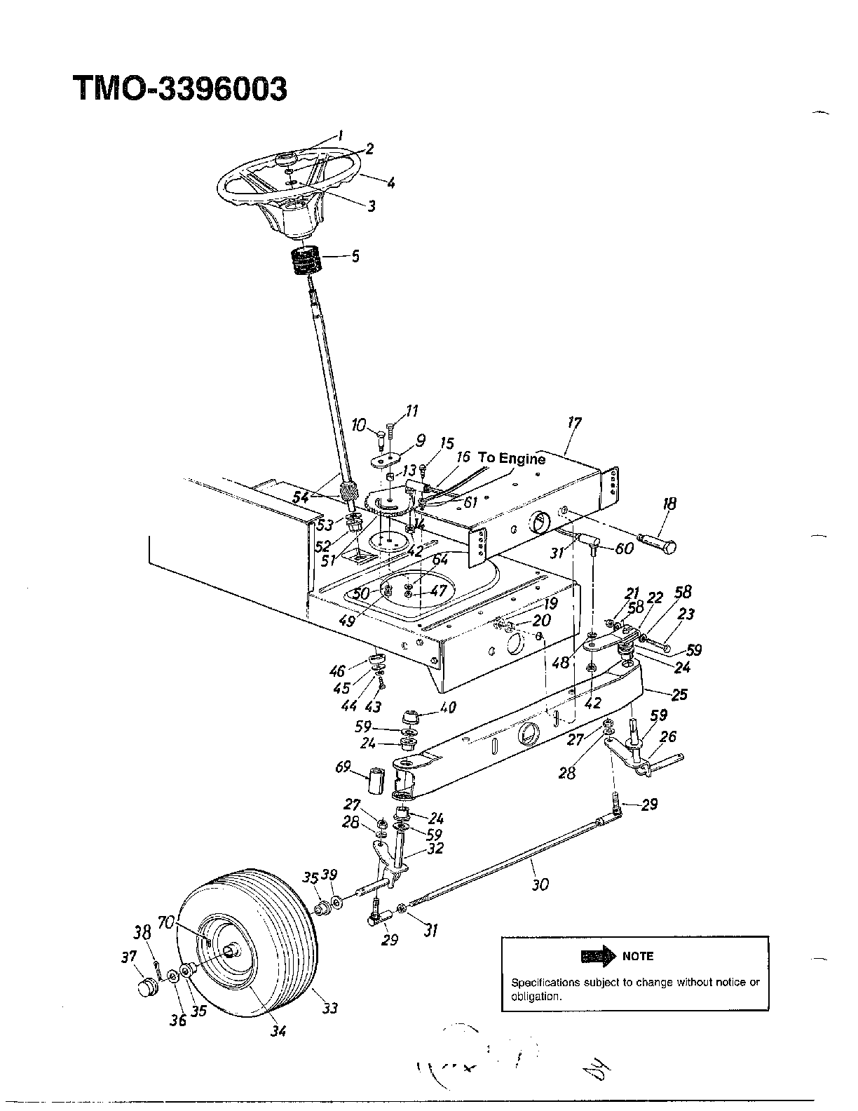 12.5hp 42" lawn/optional equipment