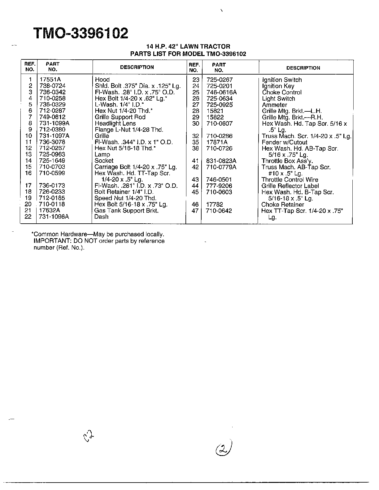 14hp 42" lawn tractor page 2