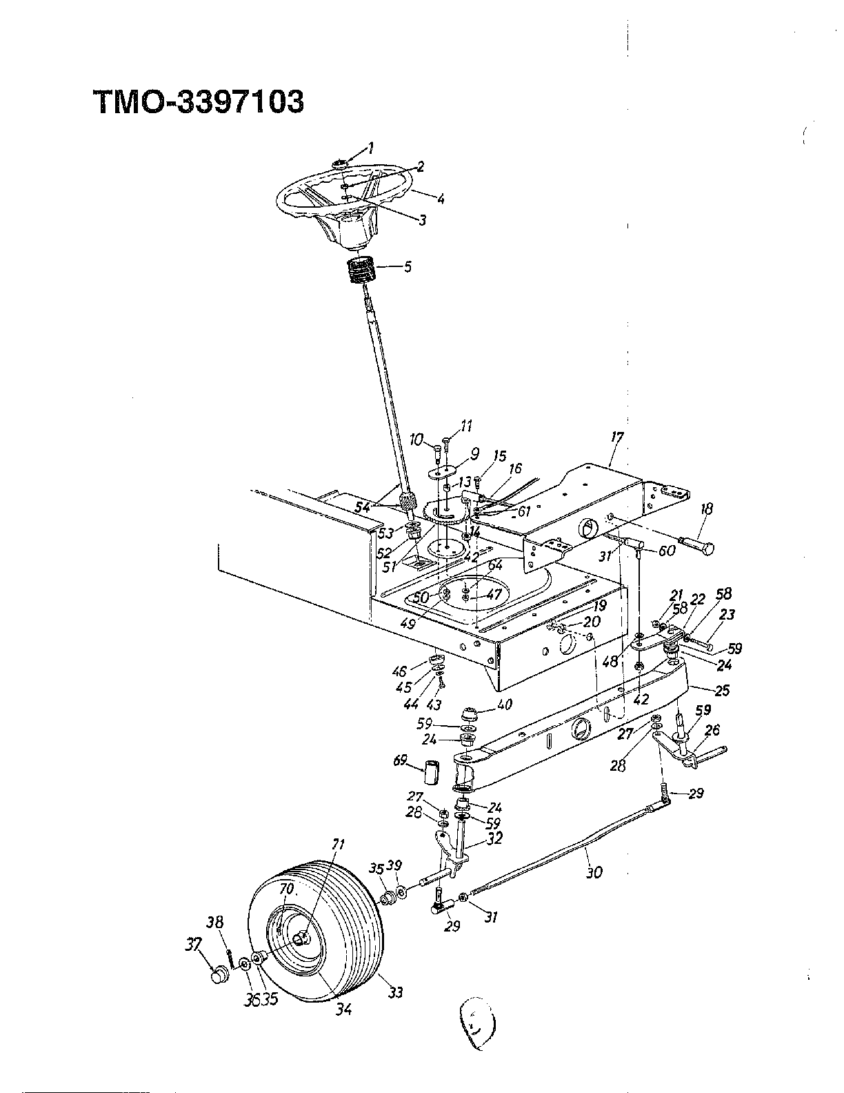 38" lawn tractor/wheel chart