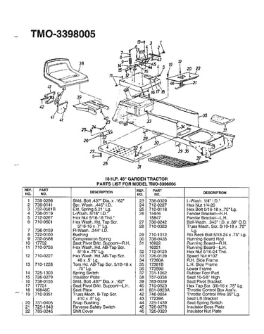 18 h.p. 46" garden tractor