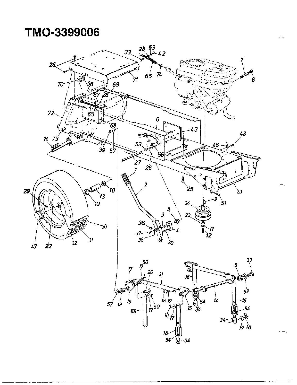 18.5hp 46" tractor/wheel chart