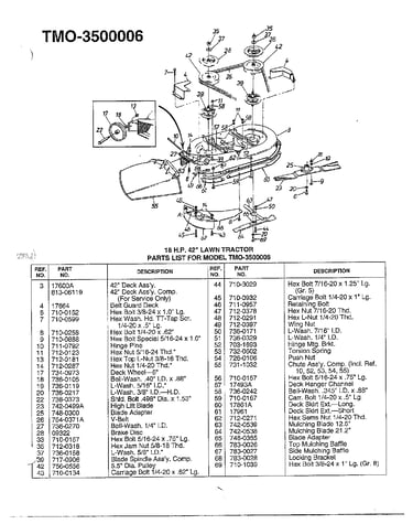 18hp 42" lawn tractor