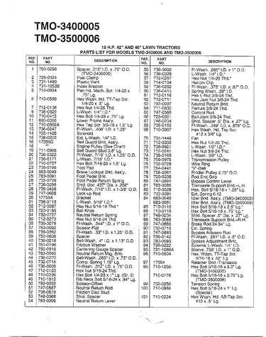 18 hp/42" and 46" tractor page 6