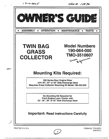 Twin bag grass collector
