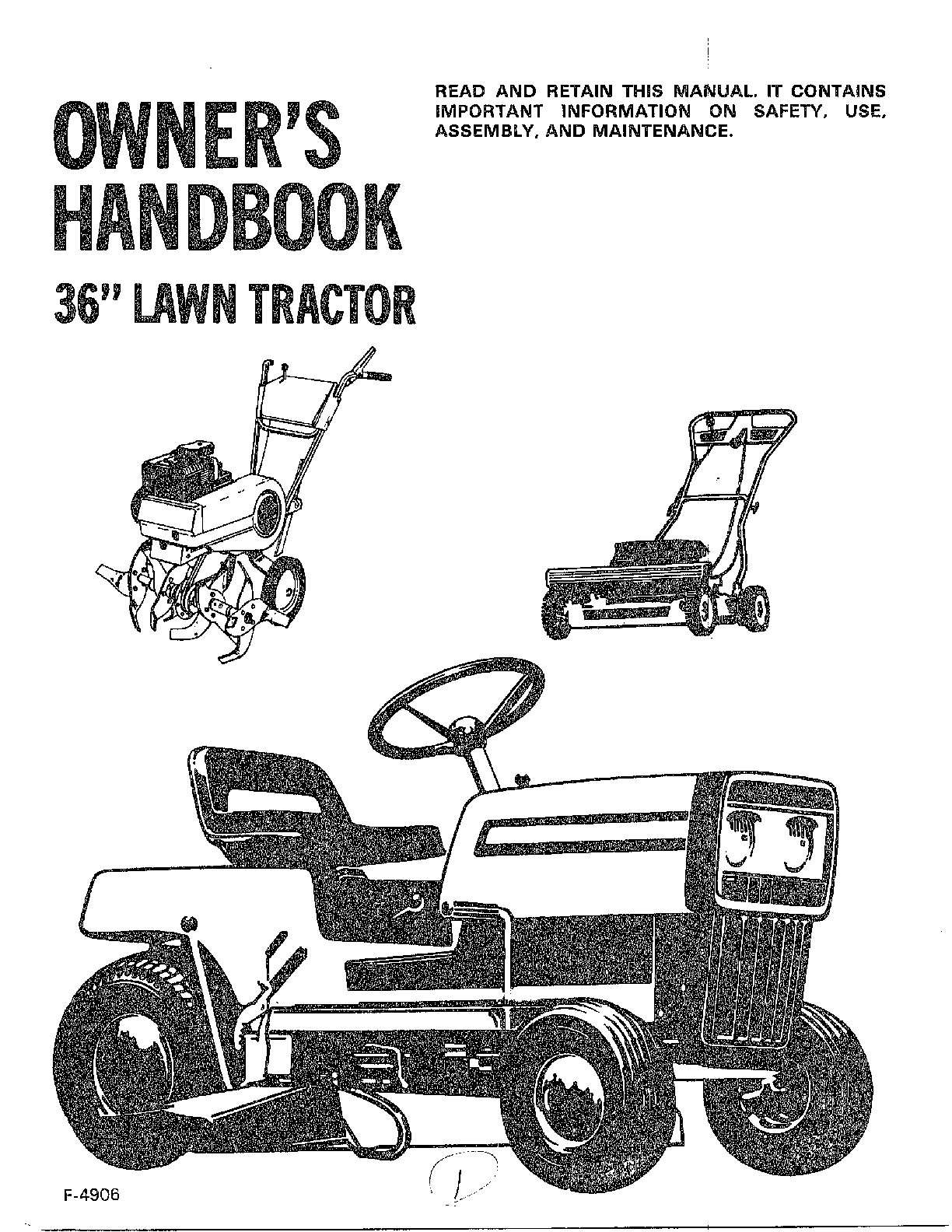 Owner`s handbook-36" lawn tractor