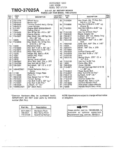 3.5hp 20" rotary mower page 2