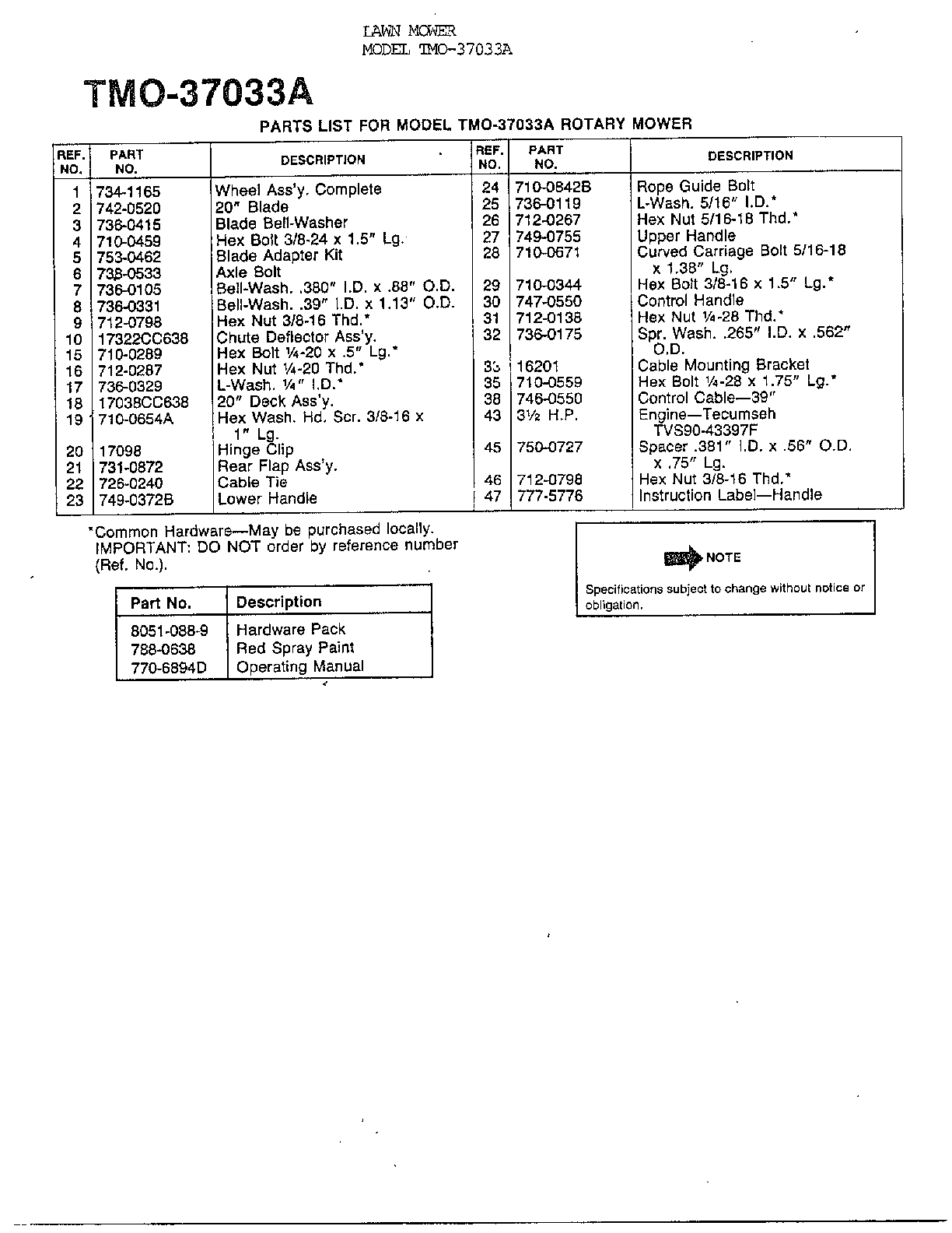 ROTARY MOWER/ACCESSORIES Page 2