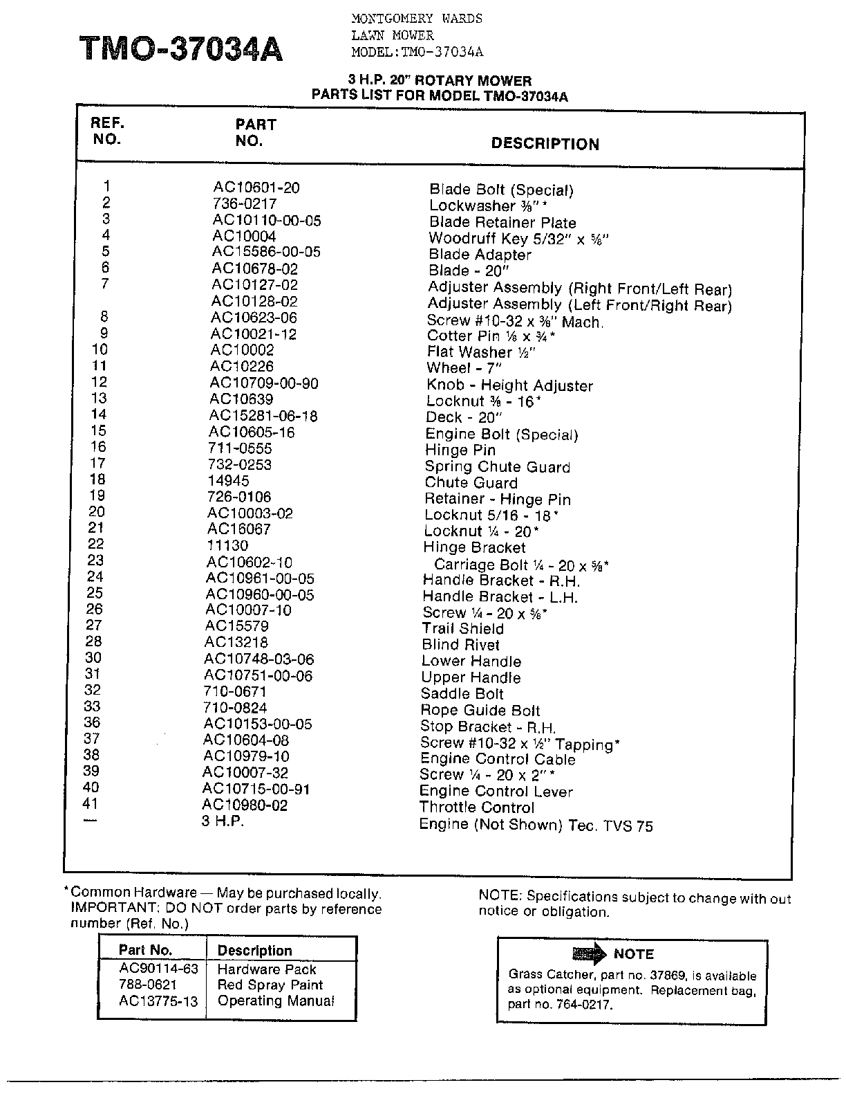 3HP 20" ROTARY MOWER Page 2