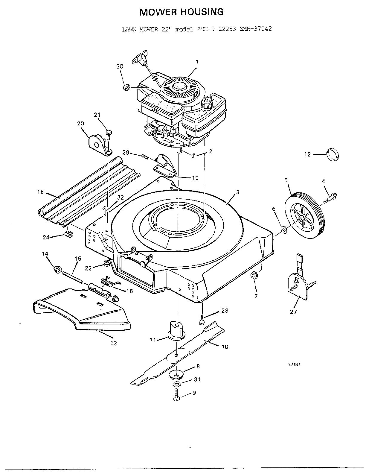 MOWER HOUSING/20",22"