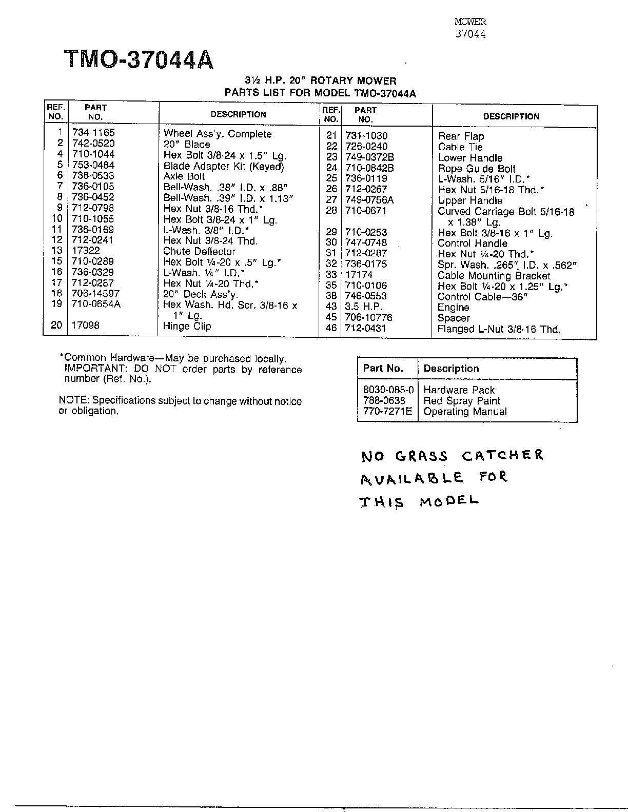 3.5hp 20" rotary mower page 2