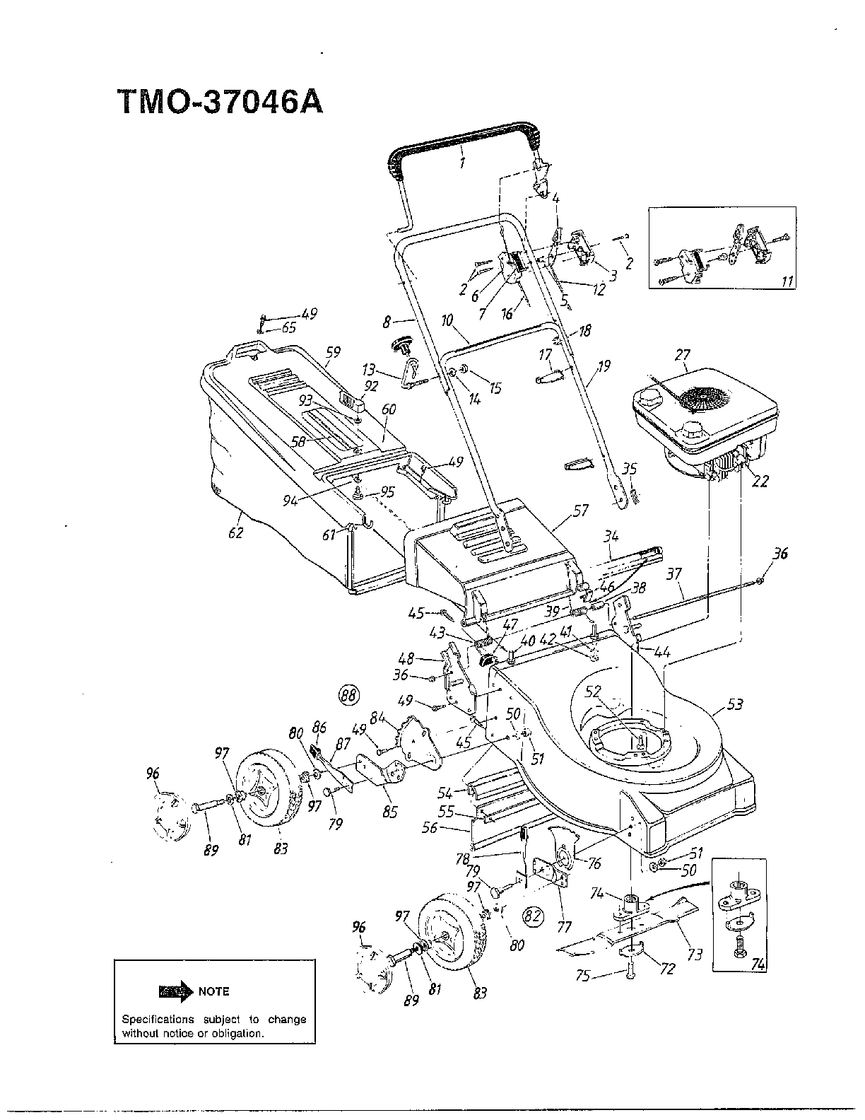 3.5hp 21" rotary mower