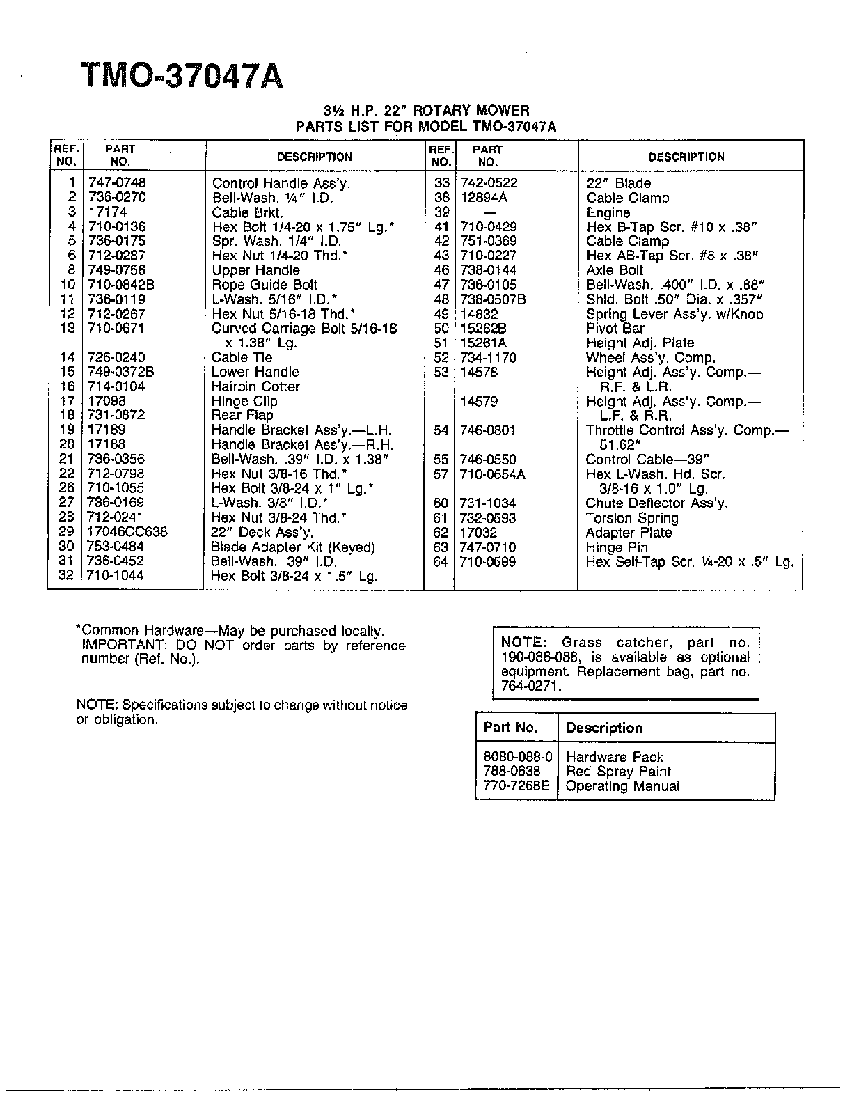 3.5hp 22" rotary mower page 2