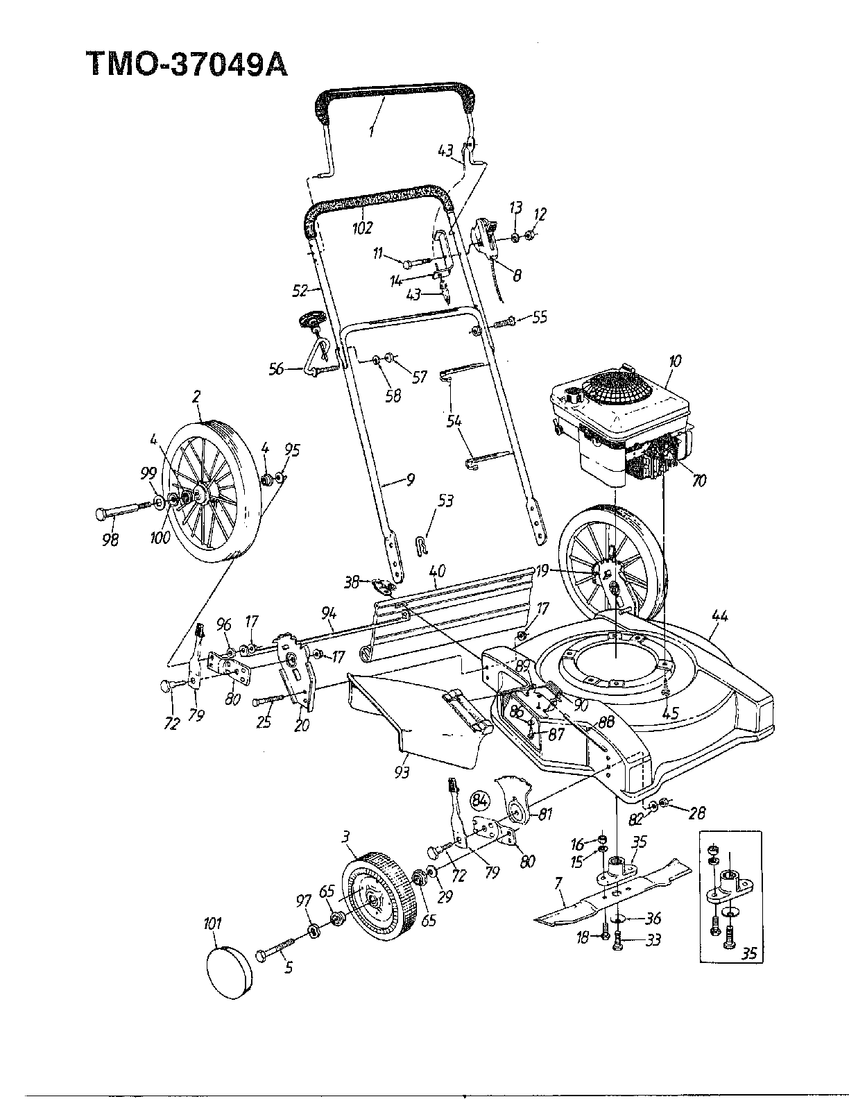 5.0hp 22" rotary mower