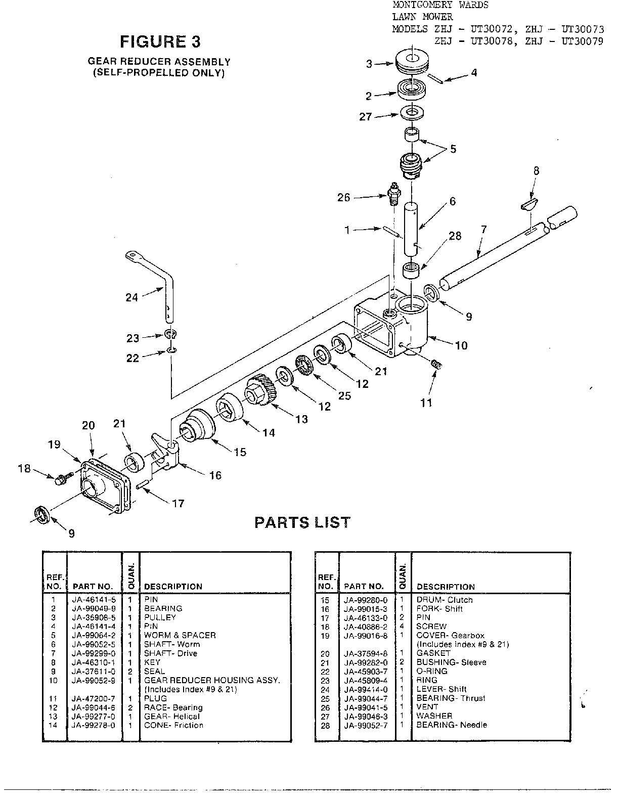 Gear reducer-self propelled