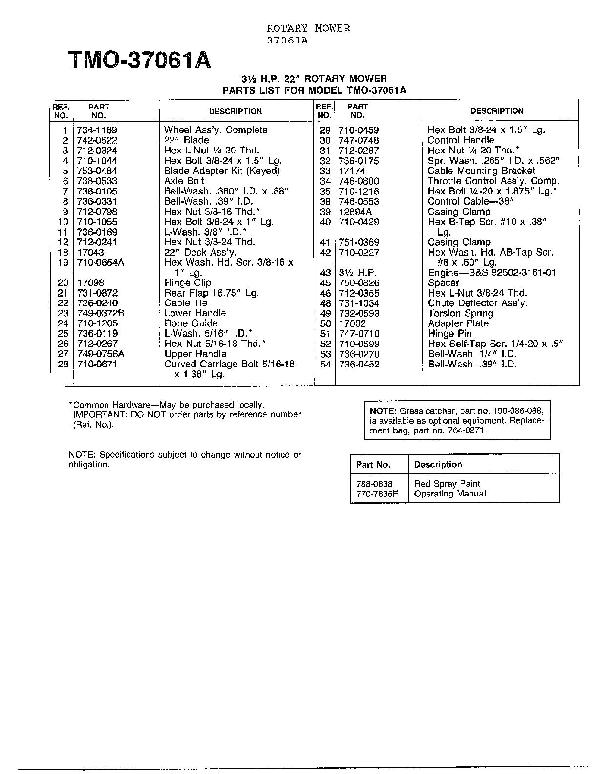 3.5HP 22" ROTARY MOWER Page 2