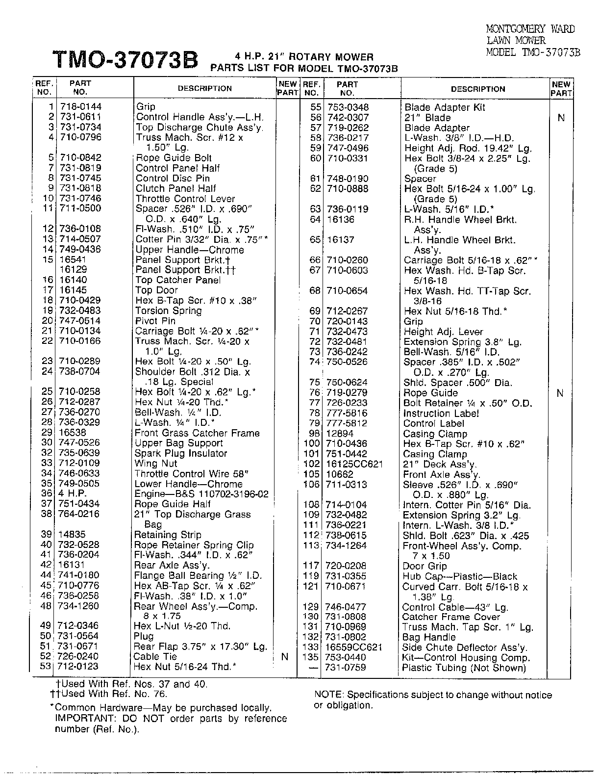 4hp 21" rotary mower page 2