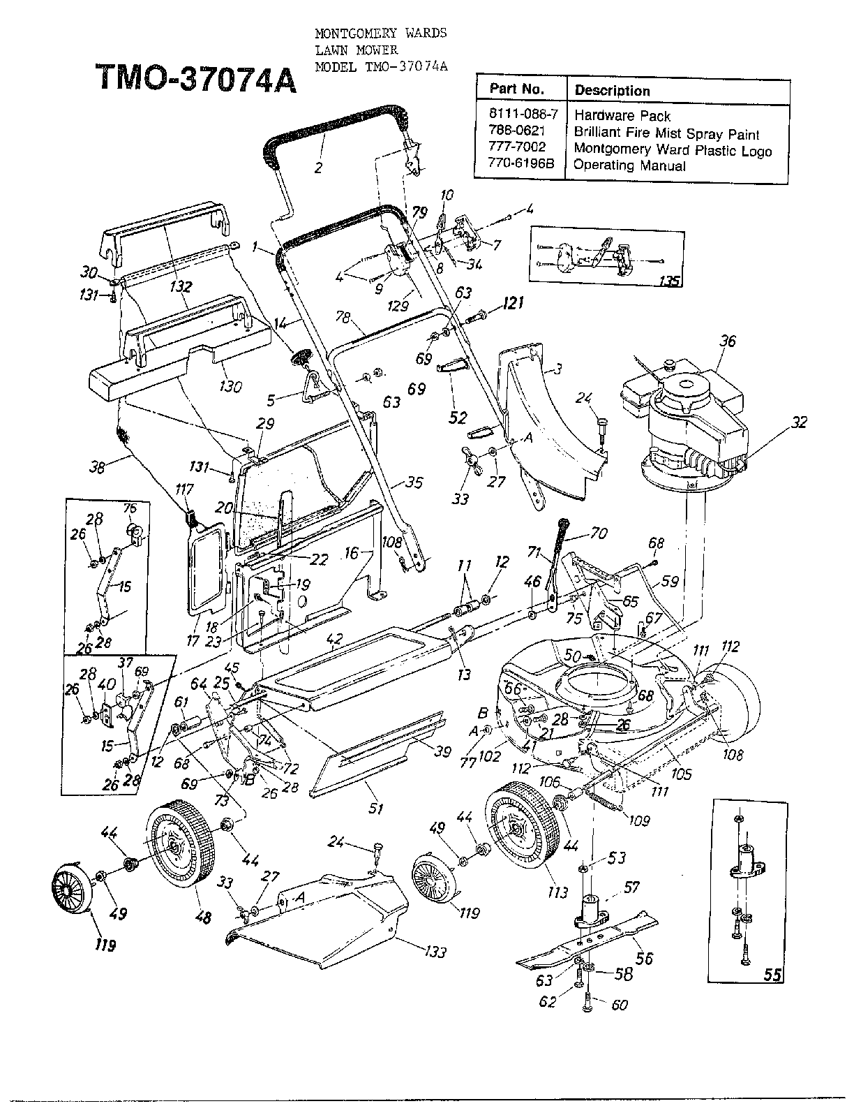 3.5 hp 21" rotary/note