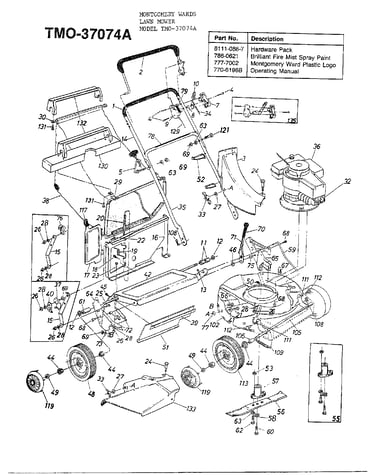 3.5 hp 21" rotary/note