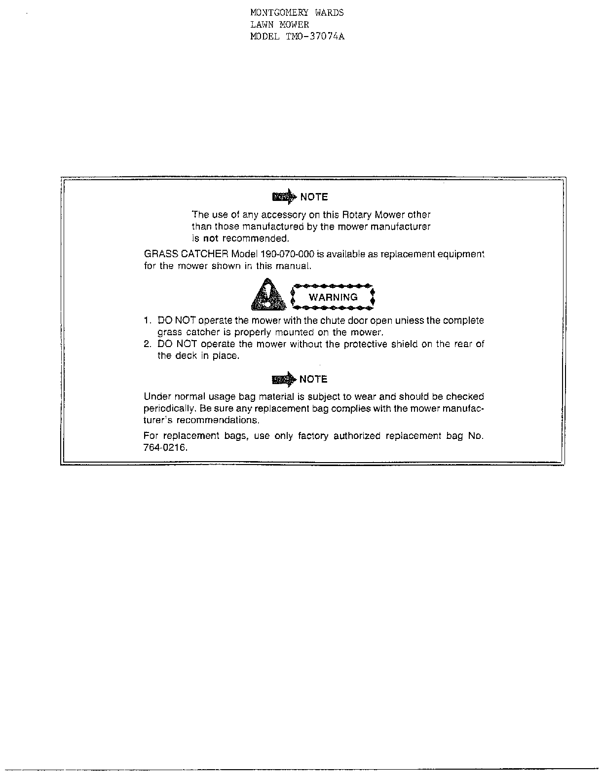 3.5 hp 21" rotary/note page 3