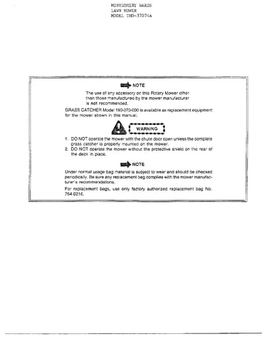 3.5 hp 21" rotary/note page 3