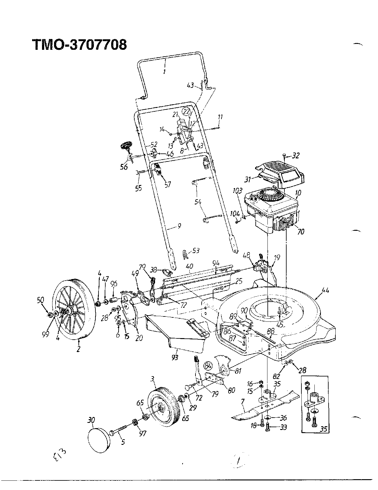 4.5hp 22" rotary mower