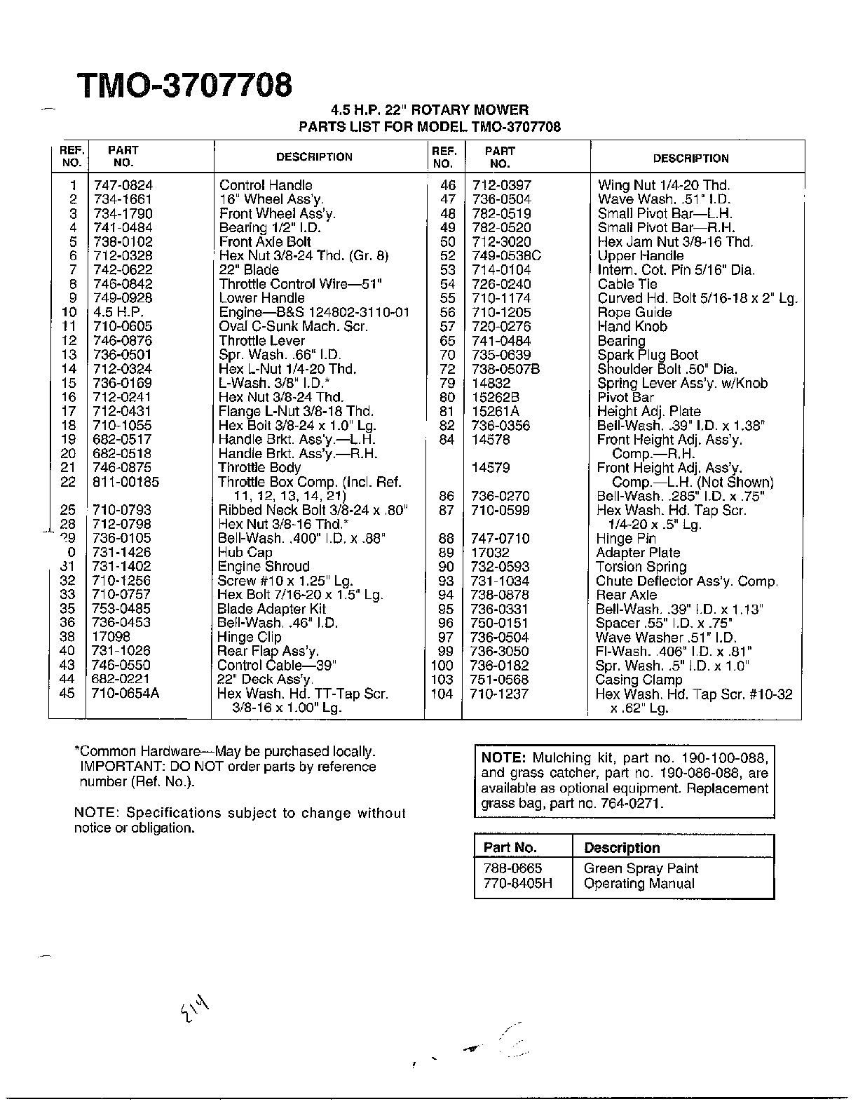 4.5hp 22" rotary mower page 2