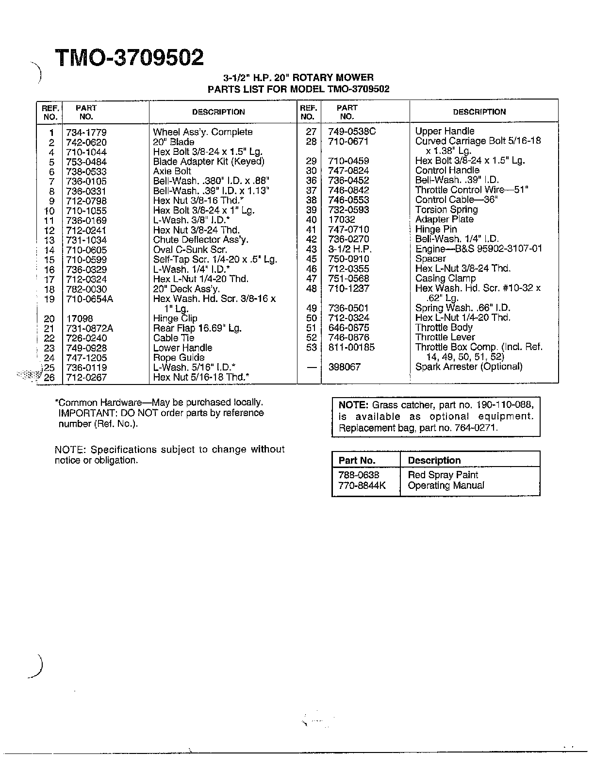 3.5HP 20" ROTARY MOWER Page 2