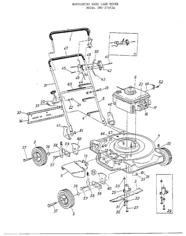 3.5hp 20" rotary mower
