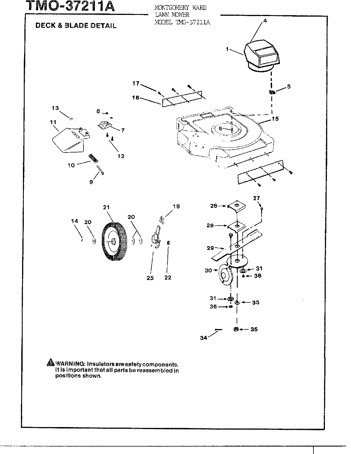 19" ELECTRICAL MOWER-DECK AND BLADE