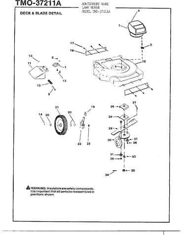 19" electrical mower-deck and blade