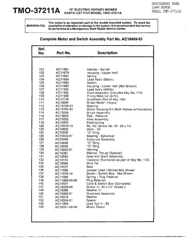19" electrical mower-motor/switch page 2