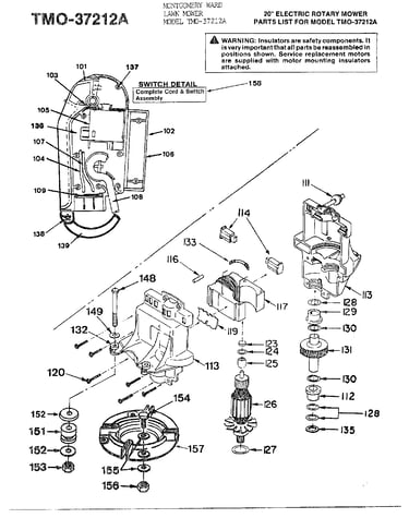 20" electric mower/motor and switch