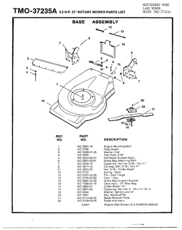 3.5hp 21" rotary mower-base