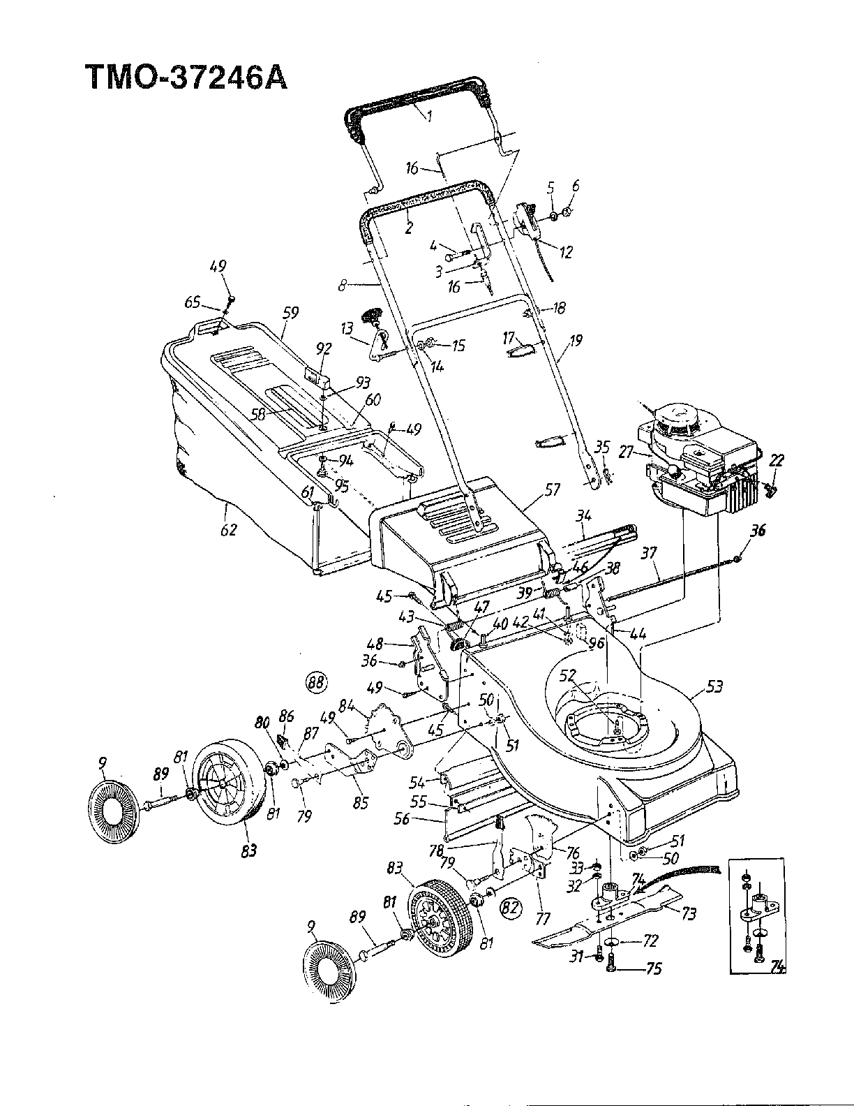 3.5hp 21" rotary mower