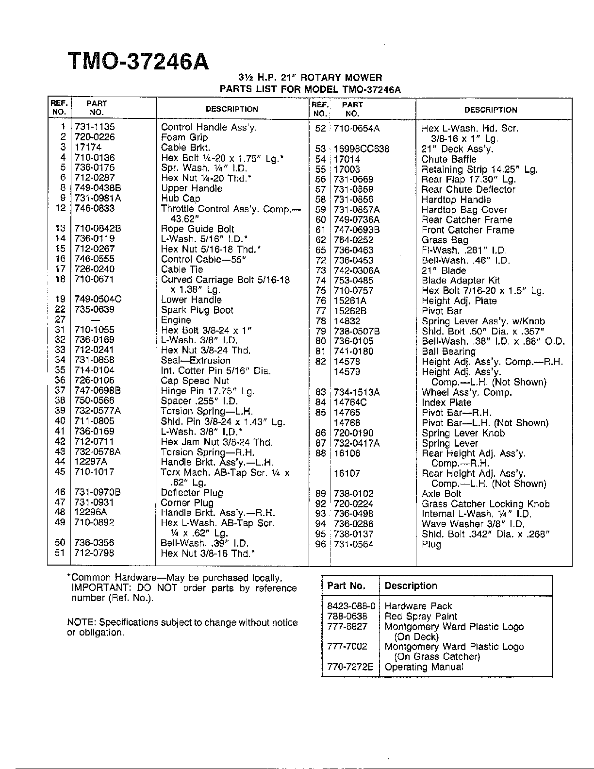 3.5hp 21" rotary mower page 2