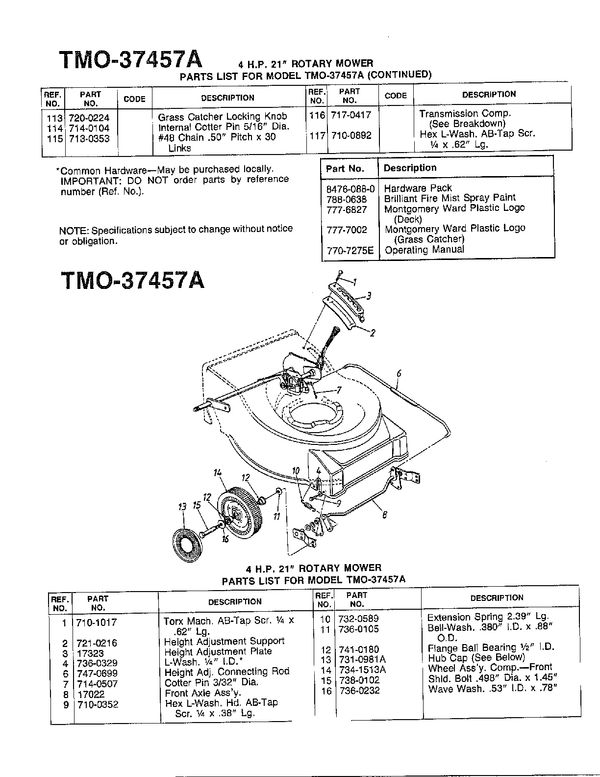 4hp 21" rotary lawn mower
